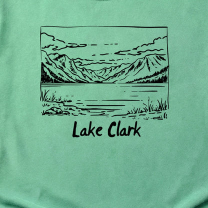 Lake Clark Line Drawing Cotton T-Shirt