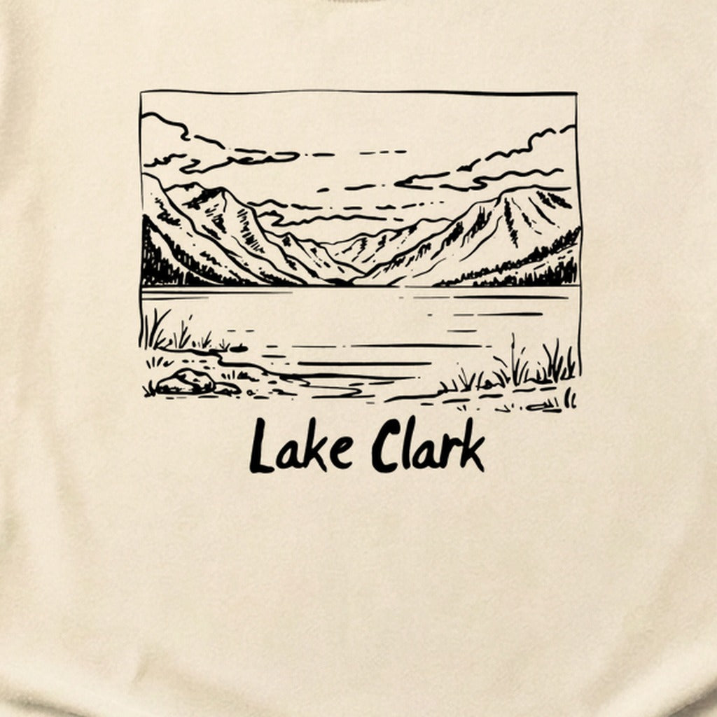 Lake Clark Line Drawing Cotton T-Shirt