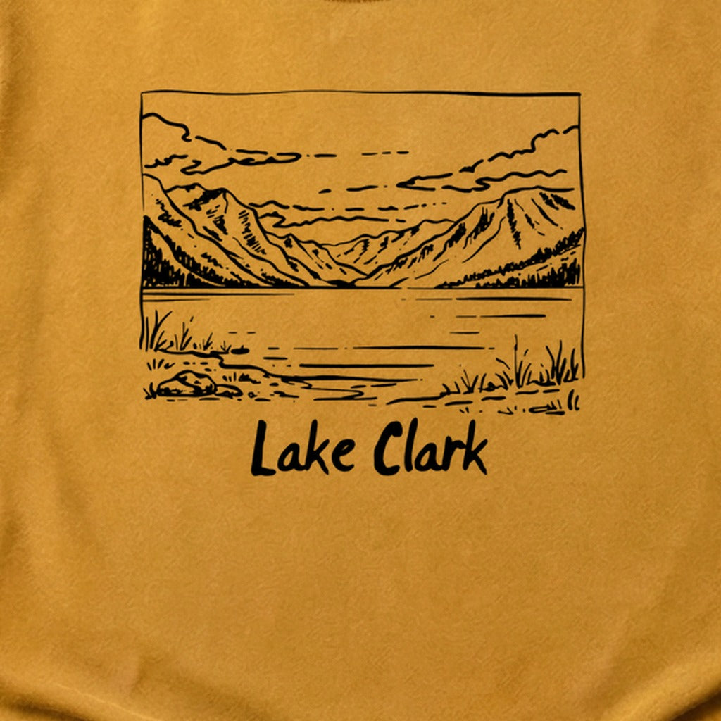 Lake Clark Line Drawing Cotton T-Shirt