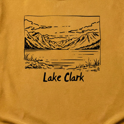 Lake Clark Line Drawing Cotton T-Shirt