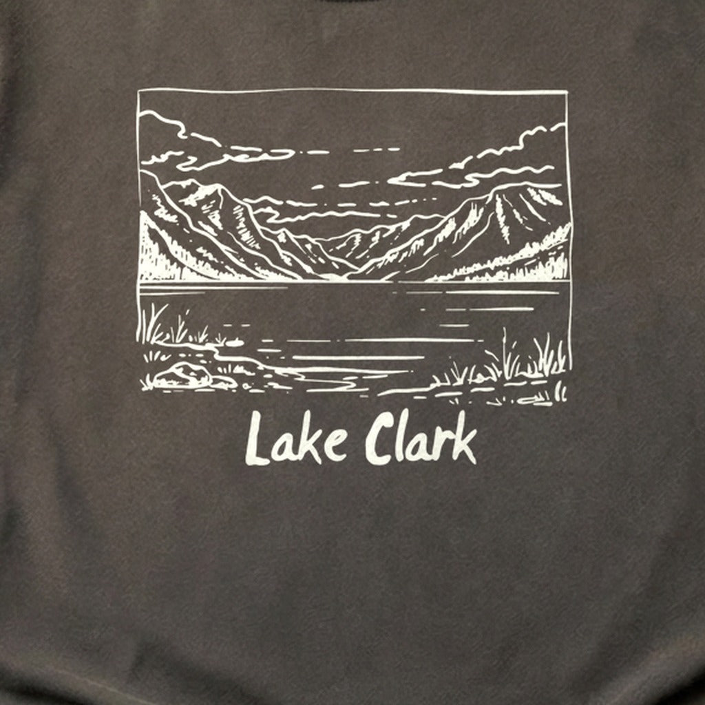 Lake Clark Line Drawing Cotton T-Shirt