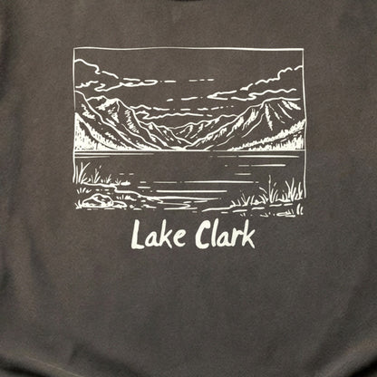 Lake Clark Line Drawing Cotton T-Shirt