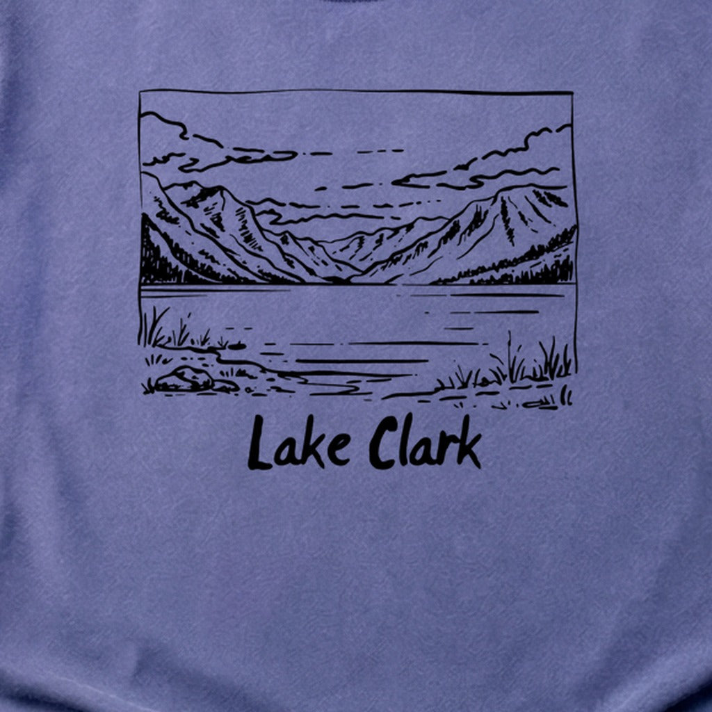 Lake Clark Line Drawing Cotton T-Shirt