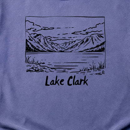 Lake Clark Line Drawing Cotton T-Shirt