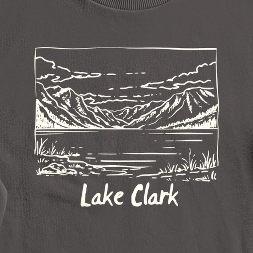 Lake Clark Line Drawing Crewneck Sweatshirt
