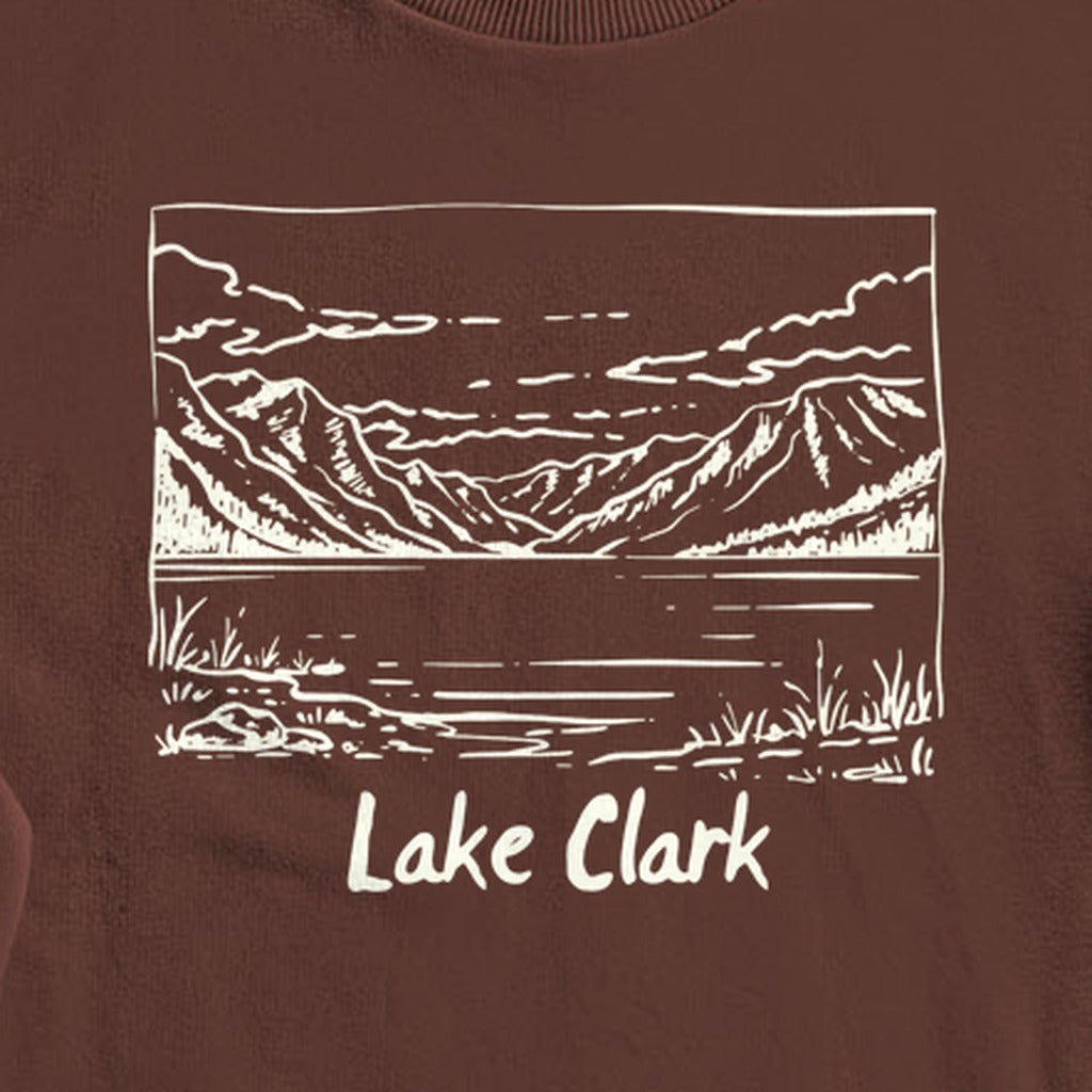 Lake Clark Line Drawing Crewneck Sweatshirt