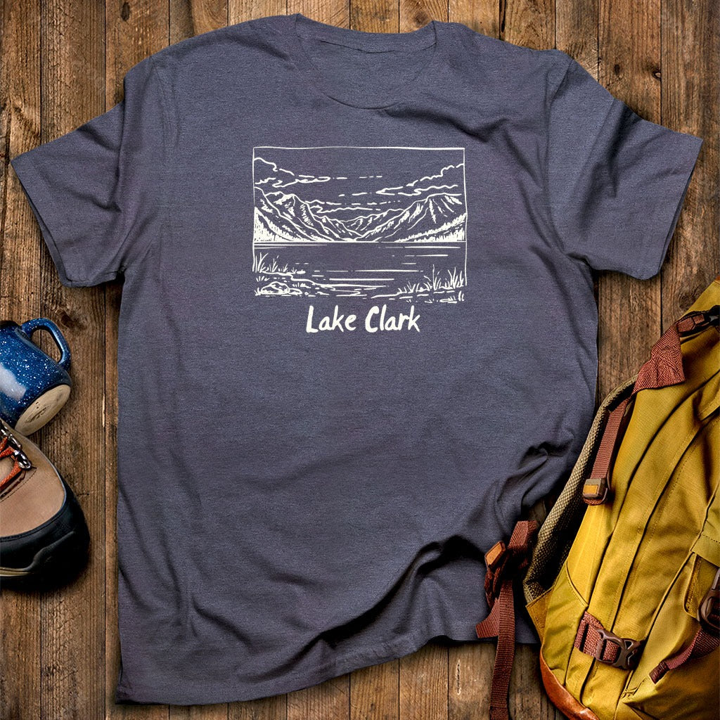 Lake Clark Line Drawing T-Shirt