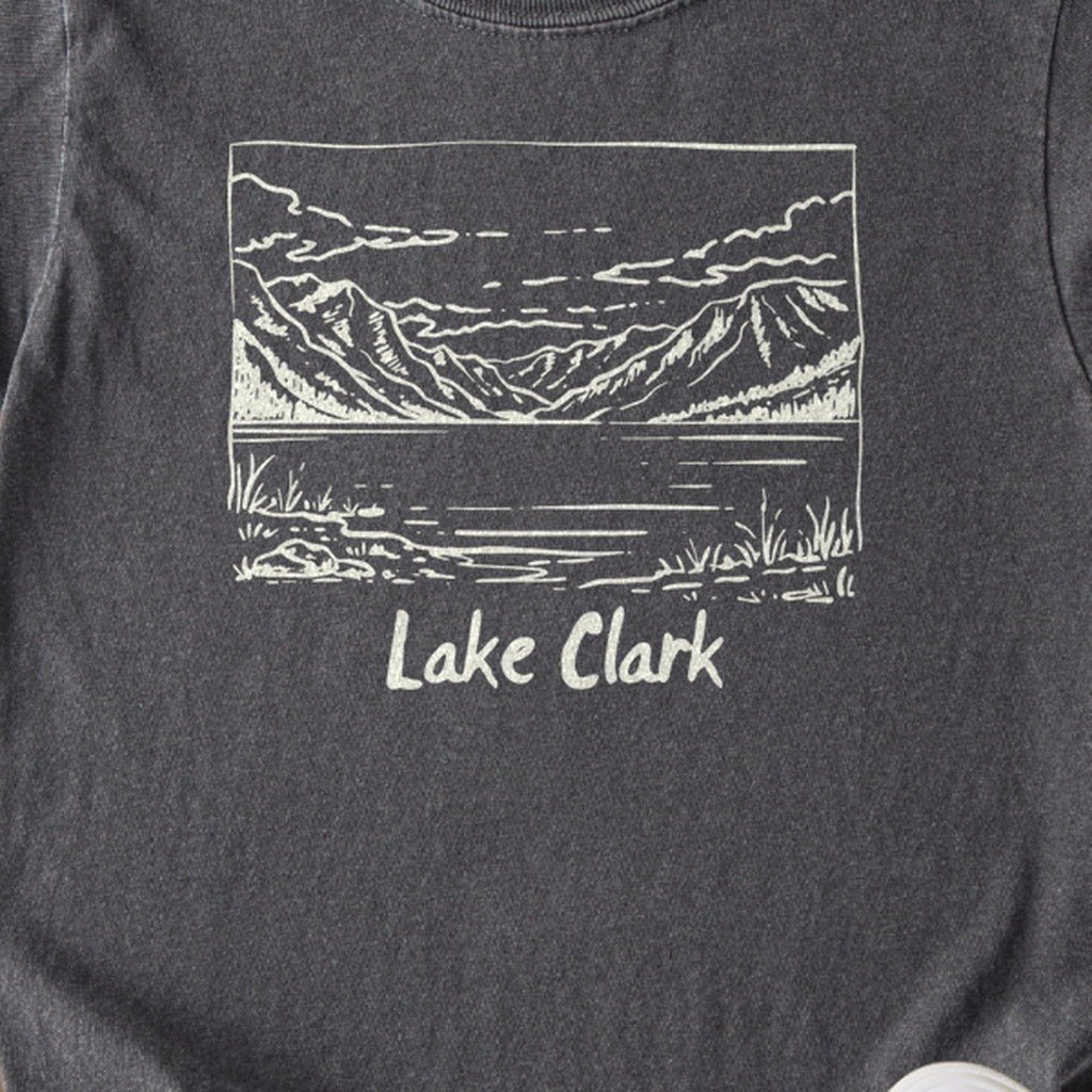 Lake Clark Line Drawing Kids Cotton T-Shirt