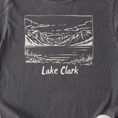 Lake Clark Line Drawing Kids Cotton T-Shirt