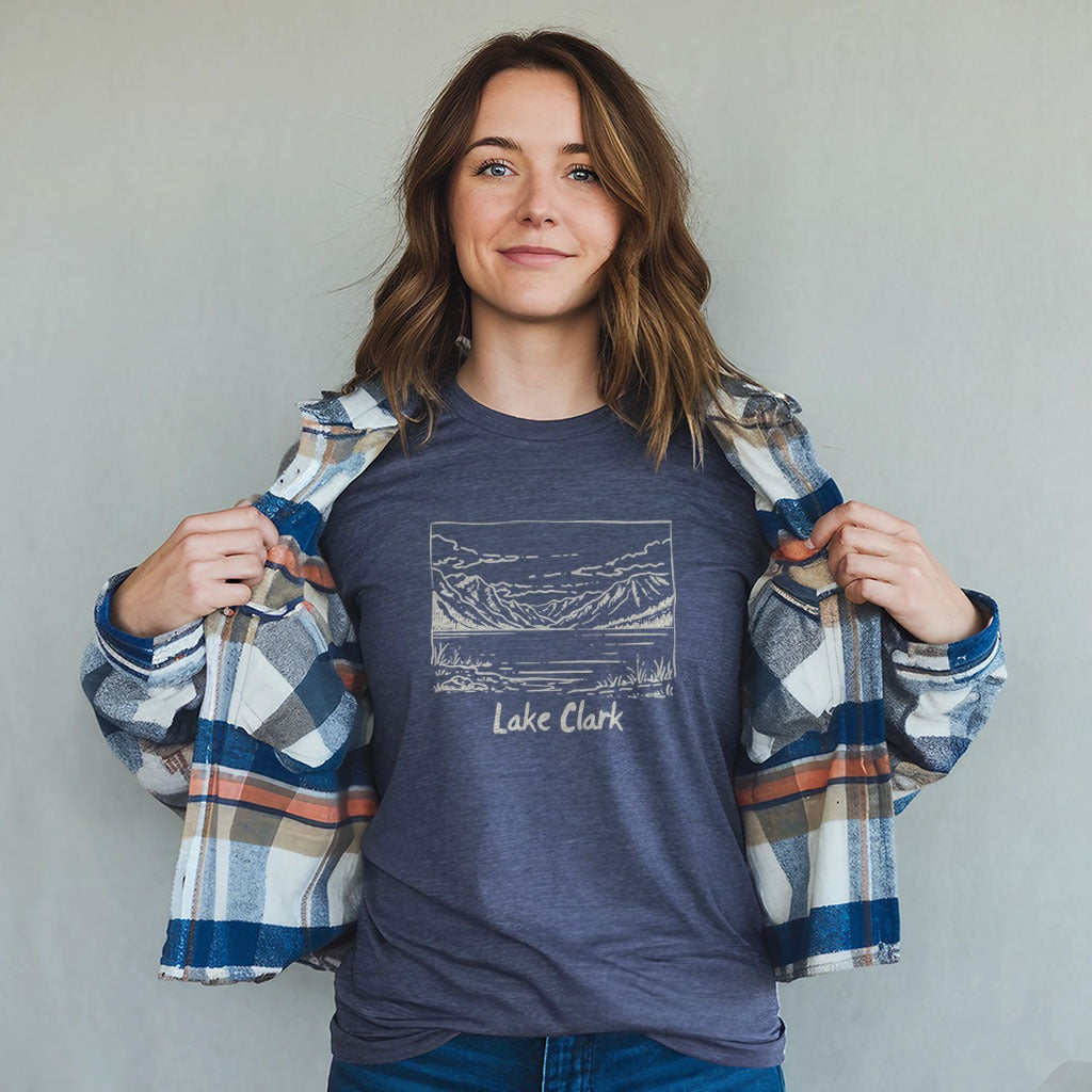 Lake Clark Line Drawing T-Shirt