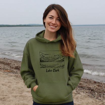 Lake Clark Line Drawing Hoodie