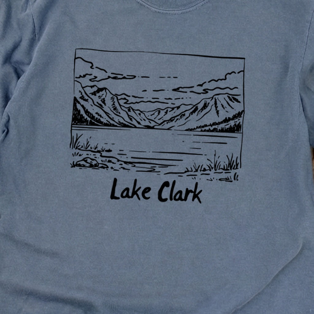 Lake Clark Line Drawing Premium Long Sleeve