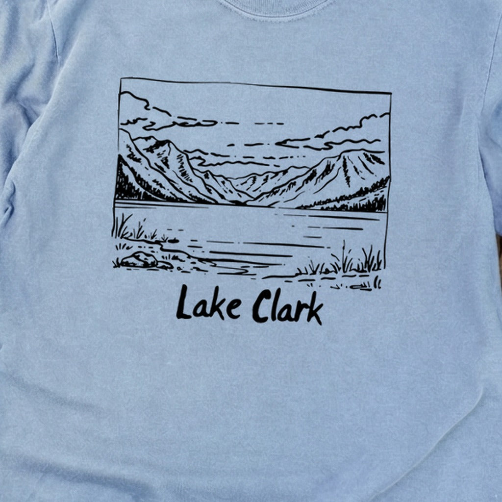 Lake Clark Line Drawing Premium Long Sleeve
