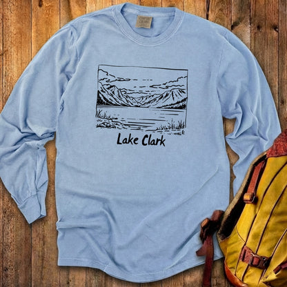Lake Clark Line Drawing Premium Long Sleeve