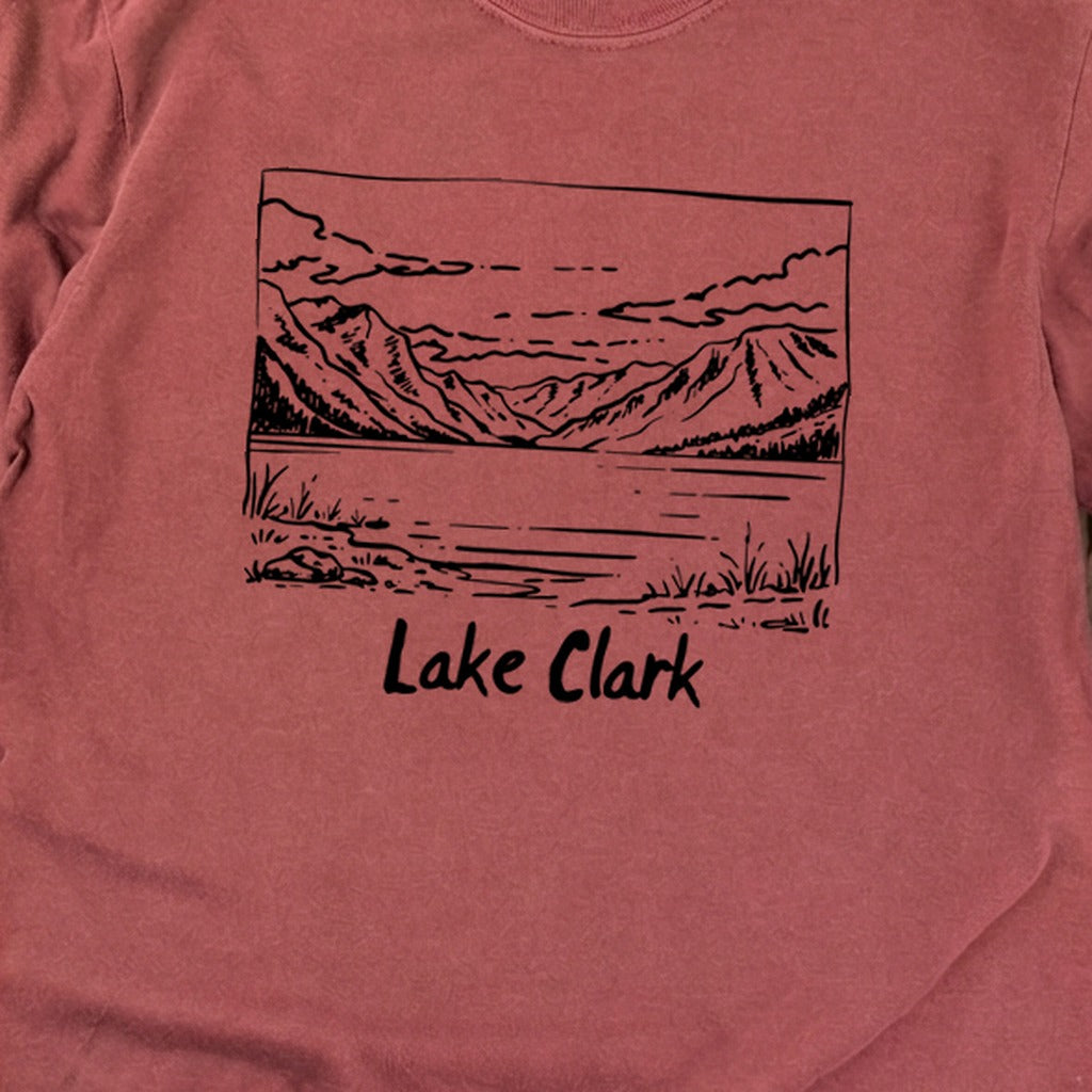 Lake Clark Line Drawing Premium Long Sleeve