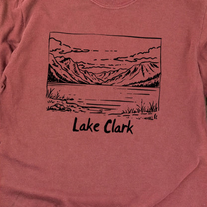 Lake Clark Line Drawing Premium Long Sleeve