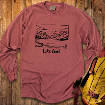 Lake Clark Line Drawing Premium Long Sleeve