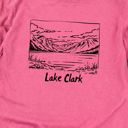 Lake Clark Line Drawing Premium Long Sleeve