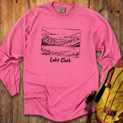 Lake Clark Line Drawing Premium Long Sleeve
