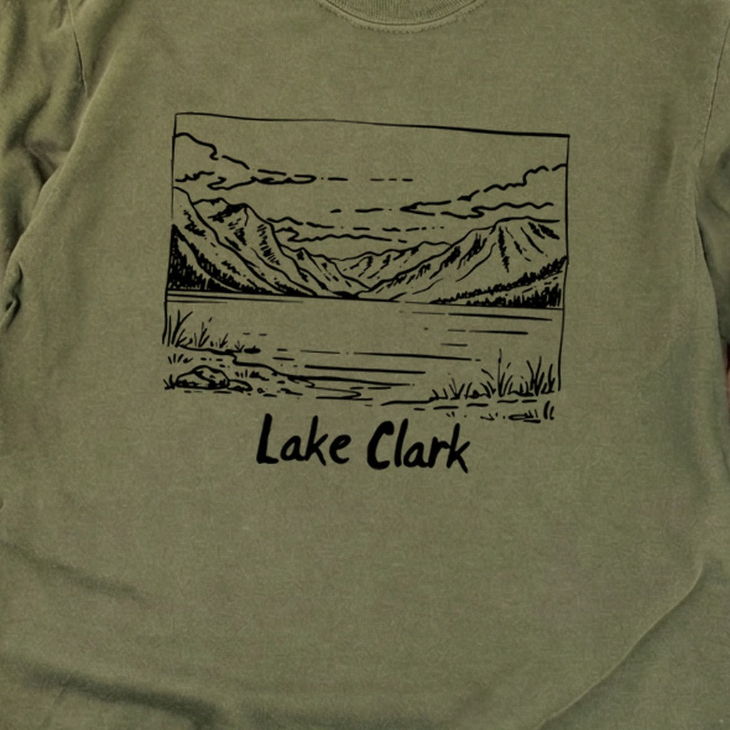 Lake Clark Line Drawing Premium Long Sleeve