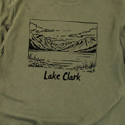 Lake Clark Line Drawing Premium Long Sleeve
