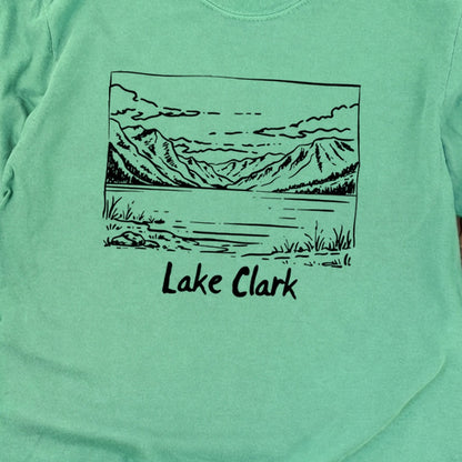 Lake Clark Line Drawing Premium Long Sleeve