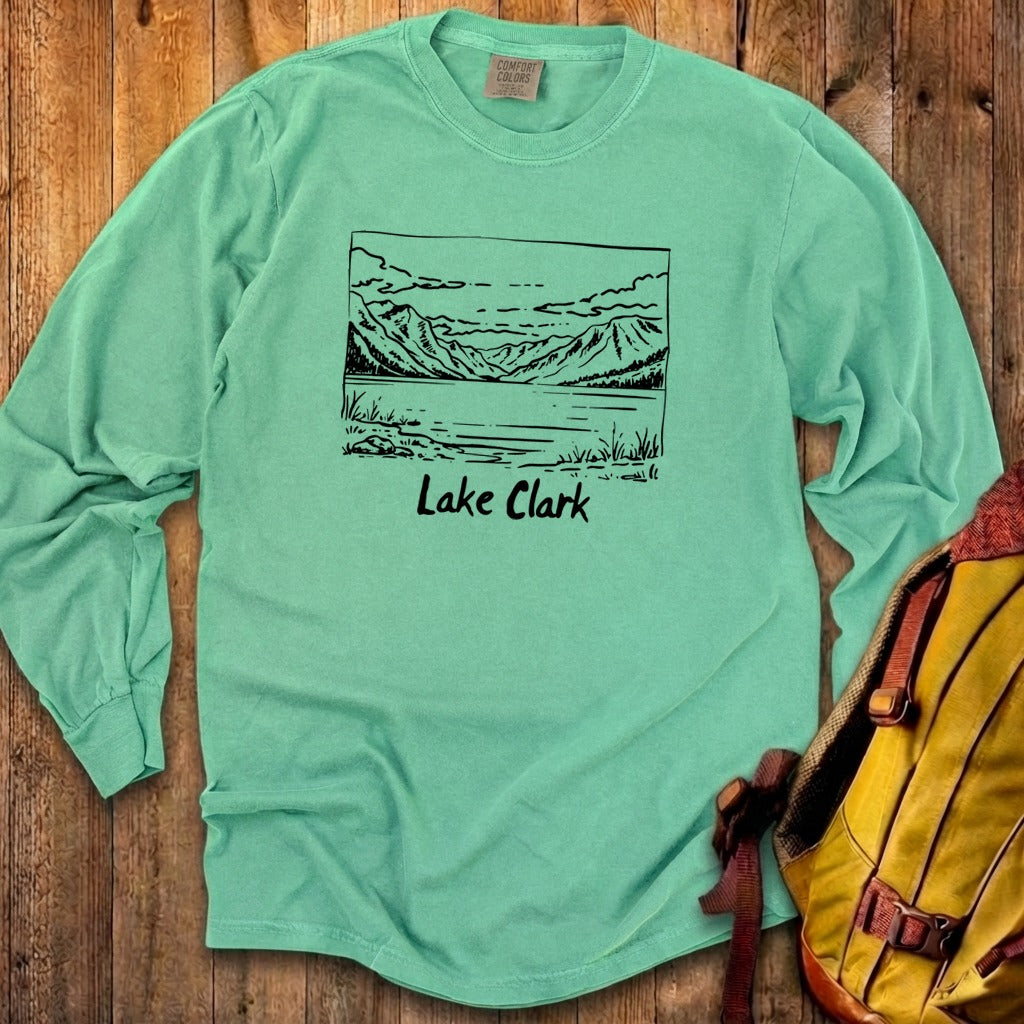 Lake Clark Line Drawing Premium Long Sleeve
