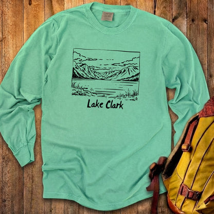 Lake Clark Line Drawing Premium Long Sleeve