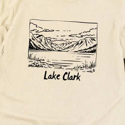 Lake Clark Line Drawing Premium Long Sleeve