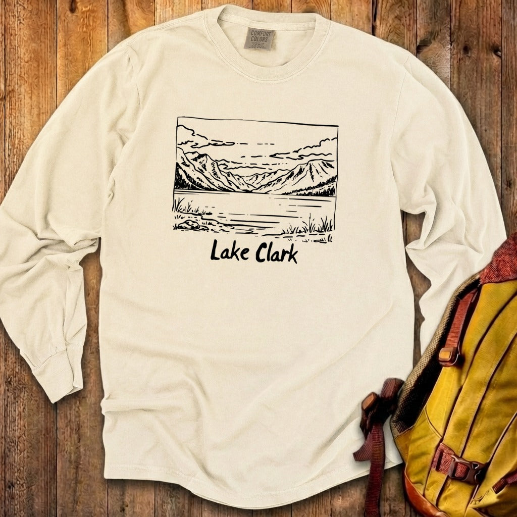 Lake Clark Line Drawing Premium Long Sleeve
