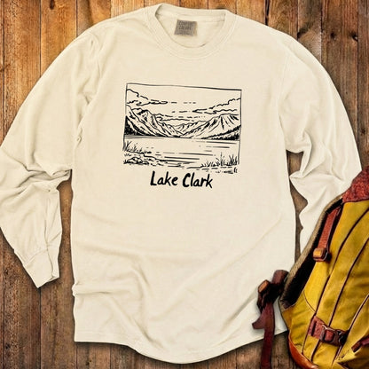 Lake Clark Line Drawing Premium Long Sleeve