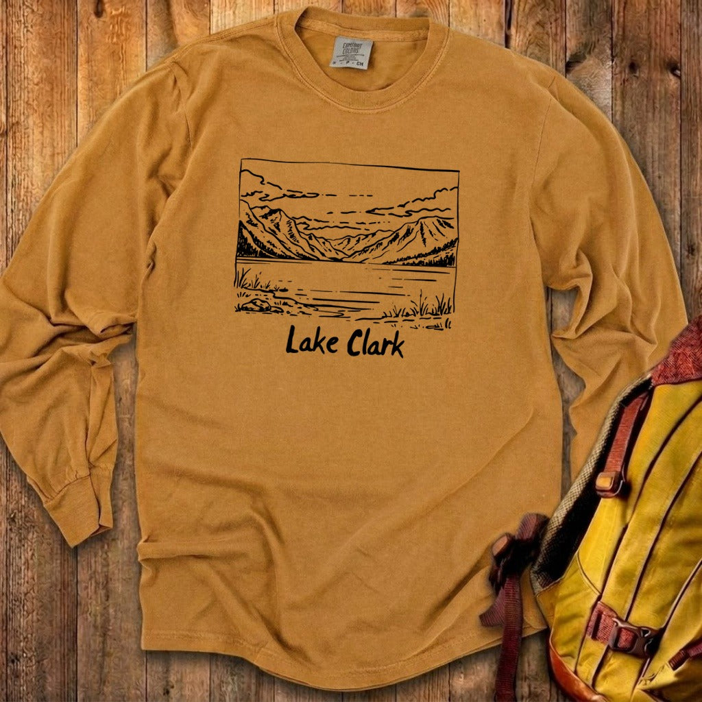 Lake Clark Line Drawing Premium Long Sleeve