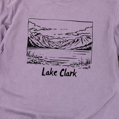 Lake Clark Line Drawing Premium Long Sleeve