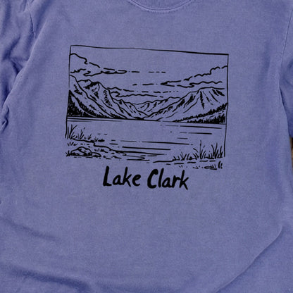 Lake Clark Line Drawing Premium Long Sleeve