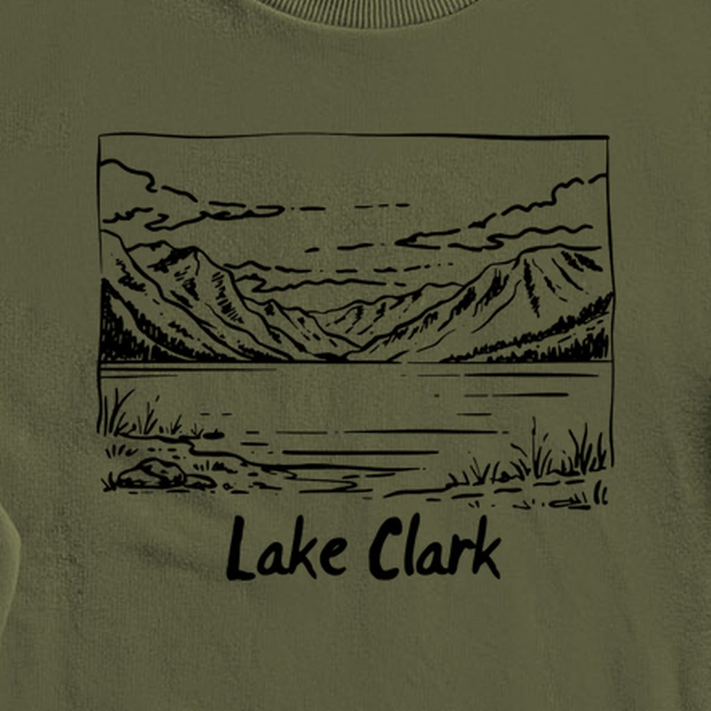 Lake Clark Line Drawing Crewneck Sweatshirt