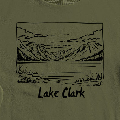 Lake Clark Line Drawing Crewneck Sweatshirt