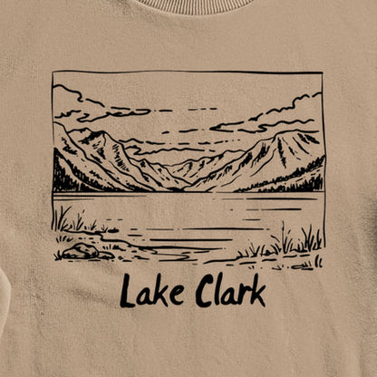 Lake Clark Line Drawing Crewneck Sweatshirt