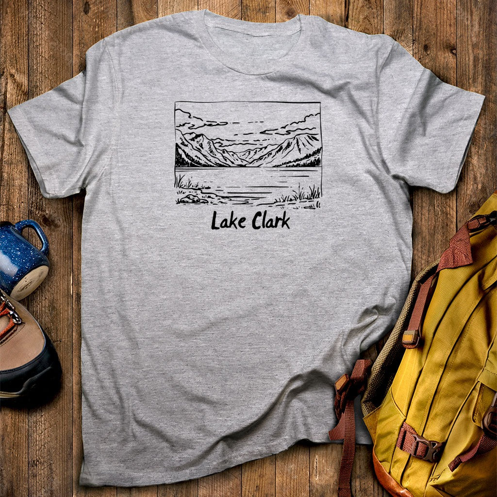 Lake Clark Line Drawing T-Shirt