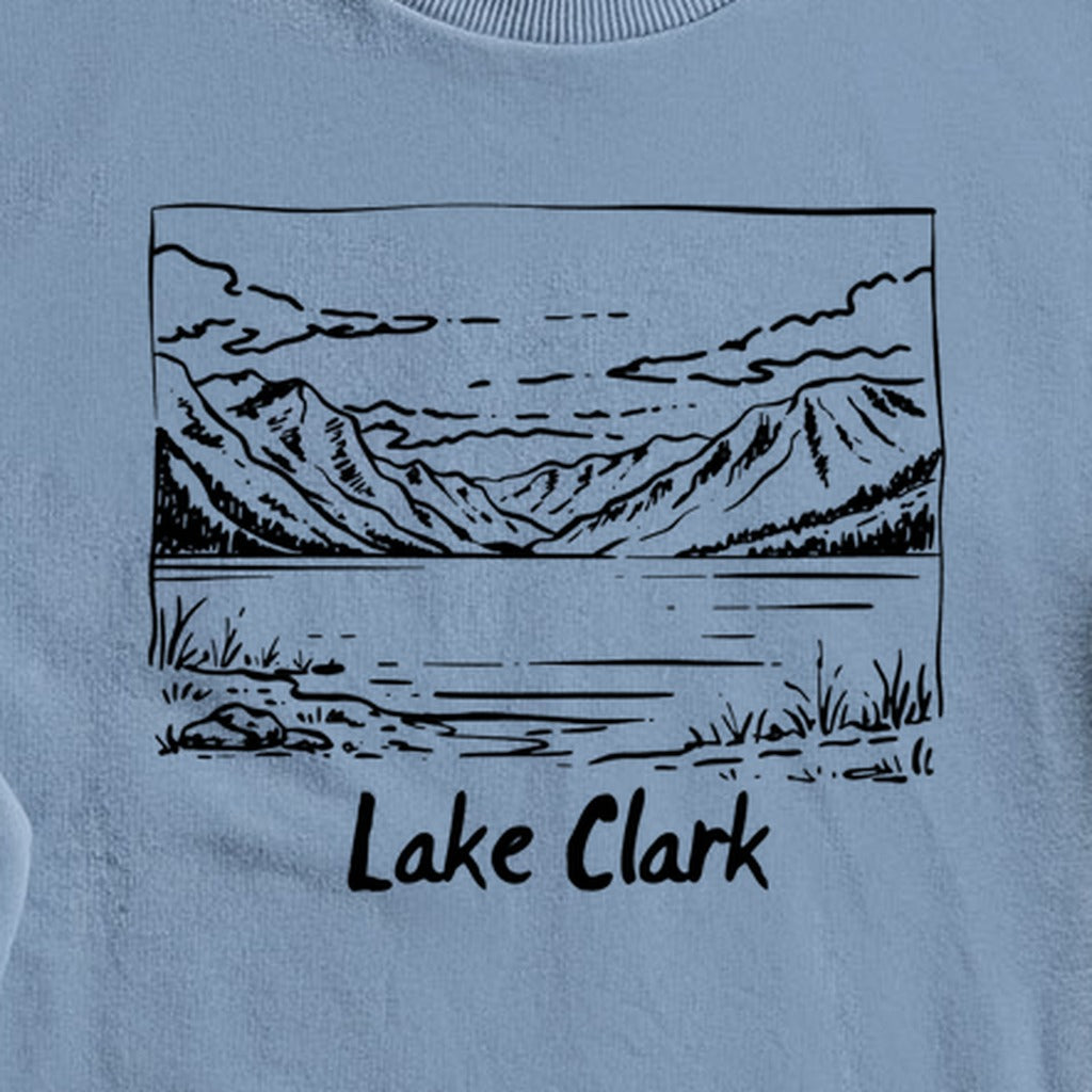 Lake Clark Line Drawing Crewneck Sweatshirt