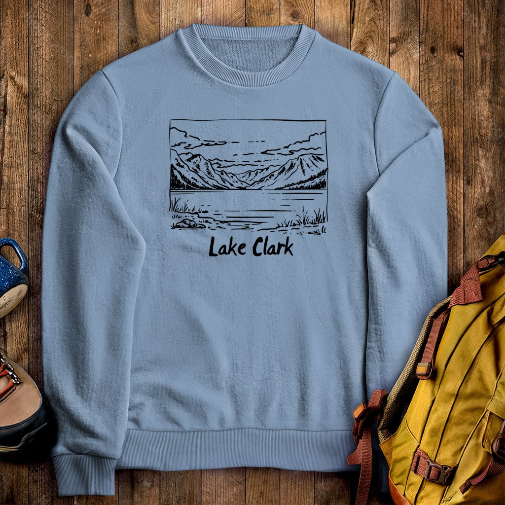 Lake Clark Line Drawing Crewneck Sweatshirt