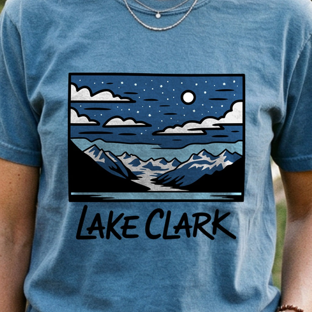 Lake Clark at Night Cotton T-Shirt