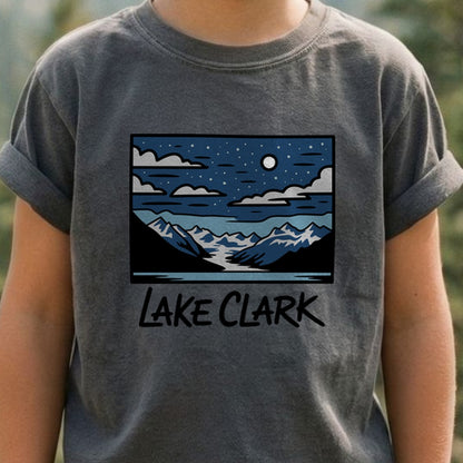 Lake Clark at Night Kids Cotton T-Shirt