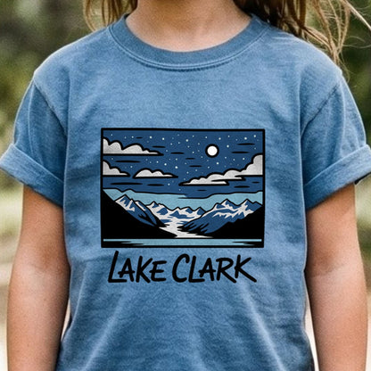 Lake Clark at Night Kids Cotton T-Shirt