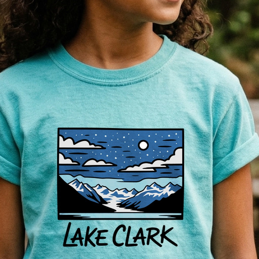 Lake Clark at Night Kids Cotton T-Shirt