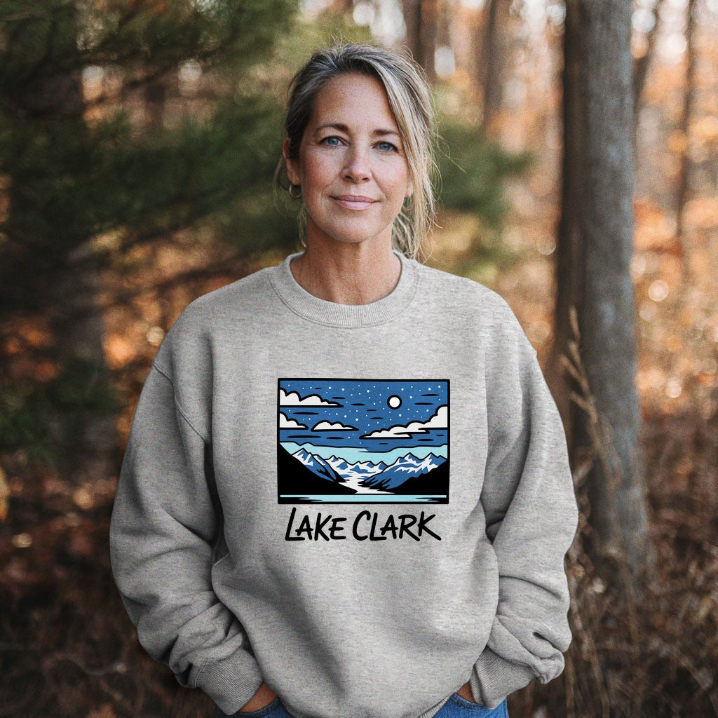 Lake Clark at Night Crewneck Sweatshirt