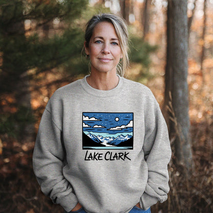 Lake Clark at Night Crewneck Sweatshirt