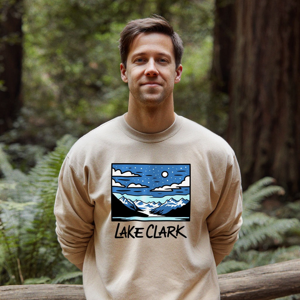 Lake Clark at Night Crewneck Sweatshirt