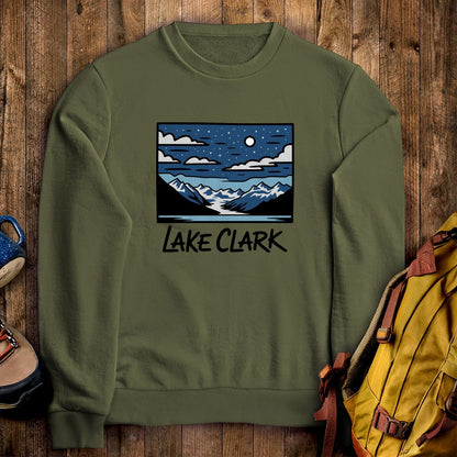 Lake Clark at Night Crewneck Sweatshirt