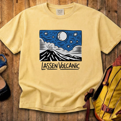 Lassen Volcanic at Night Cotton T-Shirt