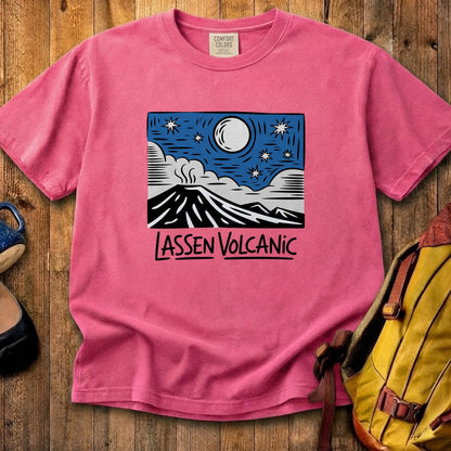 Lassen Volcanic at Night Cotton T-Shirt